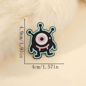 New Design Iron on /sticker Embroidery Cartoon Cute <b>Black</b> Little Monster Patch Applique for Hat Clothes Decoration - Product Image 6