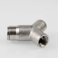 Conector de pulverización de latón de 9.52mm tipo Y de doble boquilla, de alta presión, de conexión rápida, niquelado, para riego de jardín