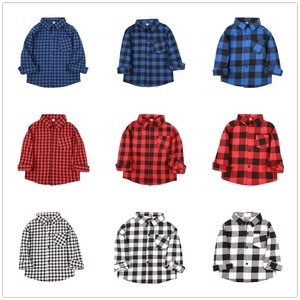 Gris Plaid Bébé Garçons Chemises Vêtements Pour Enfants Classique Tee Shirt Tops Enfants Vêtements Coton Garçon <span class=keywords><strong>Surchemise</strong></span> Fille Blouses - Product Image 6