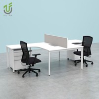 Cabines modulaires de bureau en forme de L IULTRA, poste de travail de bureau ergonomique, solution de bureau respectueuse de la santé