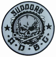 Patch brodé personnalisé Crâne Tactique Motard, thermocollant ou à coudre, pour vestes, chapeaux, sacs à dos