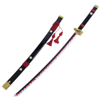 Épée d'anime Ming Hu, nouvelle épée en bois de bambou Zoro, lame de démon à flamme violette, épée japonaise de cosplay