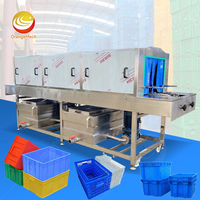 Machine de lavage automatique pour boîtes et plateaux de fruits et légumes, machine de lavage automatique de palettes, machine de lavage et de séchage de paniers et palettes en plastique