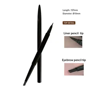 Groothandel Zonder Logo Vloeibare Eyeliner Potlood En Wenkbrauw 2 In 1 Producten Private Label Waterdichte Eyeliner