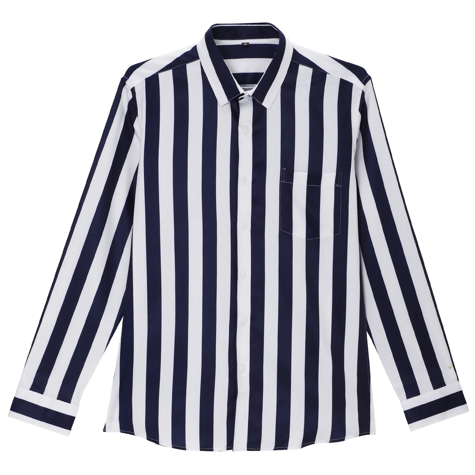 High Quality Fashion Style Stripe Casual Summer Long Sleeve Shirts Cotton Black Striped Dress Shirts