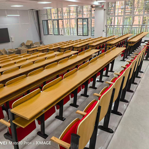 Tables et chaises scolaires modernes en tissu éponge pliables avec pieds en fer, chaises <span class=keywords><strong>d</strong></span>'auditorium, mobilier scolaire - Product Image 4