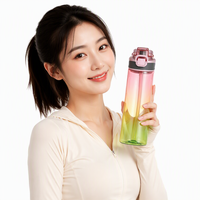 Bouteilles de sport transparentes en Tritan+PP anti-fuite, à boire directement, avec anneau parfumé remplaçable pour adultes, compatibles lave-vaisselle, pour le camping