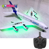 Avion télécommandé EPP 3 canaux 2.4G avec éclairage LED, jouet électrique 70G, Airbus A380, portée 200M, prêt à voler avec télécommande