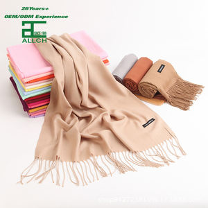 ALLCHカスタムロゴメンズレディース伝統的なロングカシミヤスカーフショールタッセル通気性ソリッドパターン秋冬暖かいファッション - Product Image 2