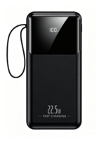 Batterie externe portable PD à charge rapide 10000 mAh au lithium polymère avec 4 câbles intégrés, ports multiples et sortie micro