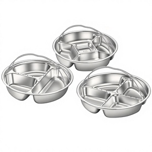 Plateau de cuisson vapeur en acier inoxydable 316L avec poignées, assiette de portionnement pour la perte de poids, pour cuisiner plusieurs aliments en une seule cuisson vapeur - Product Image 1