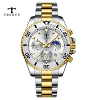 TESOYE 688 Relogio Masculino Original, montre-bracelet pour homme de qualité supérieure, chronographe automatique, montre à quartz en acier inoxydable
