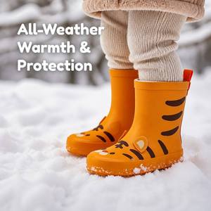 Botas de lluvia de goma impermeables antideslizantes para niños pequeños, zapatos de lluvia ligeros con dibujos animados en 3D, botas de agua para niños y niñas para caminar al aire libre - Product Image 4