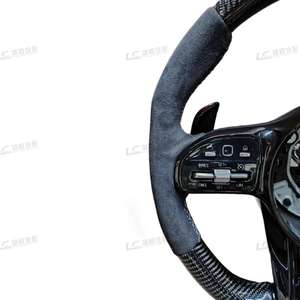 Volant en fibre de carbone noir mat pour Mercedes-Benz <span class=keywords><strong>AMG</strong></span> W204 W205 CLA C217 W211 W212 W221 W222 S63 C63 GLA45 C43 <span class=keywords><strong>SLC</strong></span> - Product Image 3