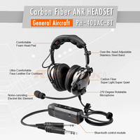 Casque de pilote en fibre de carbone de haute qualité, casque d'aviation ANR (réduction active du bruit) avec Black Toot5