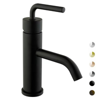 Keran Wastafel Modern Hitam Stainless Steel dengan Tuas Tunggal untuk Kamar Mandi Villa & Hotel