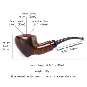 Handmade Briar Wood Pipe Bent Type With Vulcanized Rubber Mouthpiece Tobacco Smoking Pipe For Personal Gift - Product Image 5