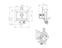 Loquet à panneau pliant en acier inoxydable poli avec poignée en T et couvercle anti-poussière pour camping-car, camion, boîte à outils, avec clé