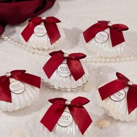 Décoration de gâteau la plus vendue, directement de l'usine, boîte à dragées créative en forme de coquillage blanc nacré pour cadeaux DIY, fêtes et tombolas