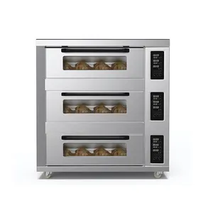 Hot Selling Use Bakken Cake Brood Bakkerij Apparatuur Oven Elektrische 3 Deks Gas Power Bakoven Voor Het Maken Van Brood