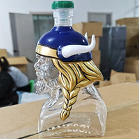 Carafe à vin en verre transparent de 300 ml, mini carafe artisanale en verre borosilicate de haute qualité, tête de dragon, pour brandy, whisky, tequila, vodka