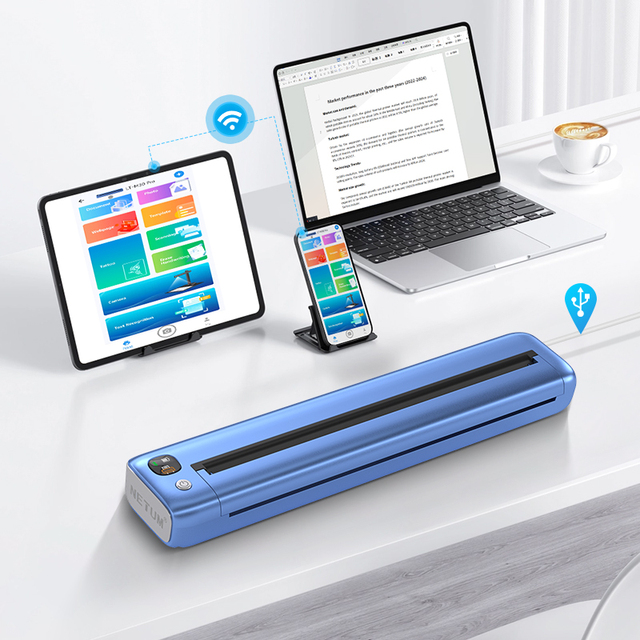 NETUM Portable A4 Wireless Dual-mode Thermal Line Dot Printing Multi-Device Office Document Printer 203dpi 2400mAh Battery Stock
