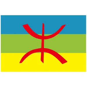 Bendera Amazigh Kustom Terbang Poliester Afrika Utara untuk Dekorasi
