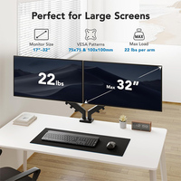 Bras de moniteur double assisté par ressort rentable 17 "-32" support de support de moniteur double à montage VESA pour ordinateur