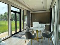 Cabane Apple préfabriquée moderne, maisonnette modulaire de luxe, villa de vacances en bois étanche, pod de villégiature, mini-villa pour la vie en plein air