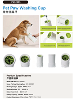 USMILEPET Gobelet de lavage pour pattes d'animaux, nettoyeur automatique de pattes de chien électrique, brosses en silicone rotatives à 360°, nettoyeur de pattes de chien USB