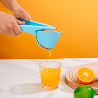 Max Juice Extractor Citroen-Lime Pers Eco-vriendelijk PP Plastic Gebruiksvriendelijk Plat Ontwerp Met Ingebouwde Zeef Blauw/Oranje