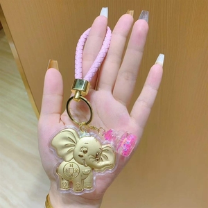 Éléphant en or pur 999, faisant fortune tous les jours, chaîne de téléphone portable, pendentif pour sac, porte-clés, cadeau pour les couples - Product Image 2