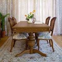 Table et chaises de salle à manger en bois massif américain, style rétro, table carrée, salon français, table longue, table de salle à manger