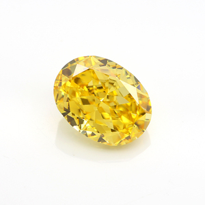 Circonia cúbica de corte ovalado, <span class=keywords><strong>Zirconia</strong></span>, circonita, zirconita, Color amarillo brillante, triturada por hielo - Product Image 2