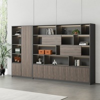 WJG-238X Armoire de rangement moderne en bois avec serrure et 4 étagères, fabriquée en Chine/Taïwan, bibliothèque et casier d'archives