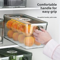 Boîte de conservation pour réfrigérateur, design moderne et minimaliste, usage domestique, hermétique, en PP, avec fonction de drainage, empilable, sans BPA, haute qualité