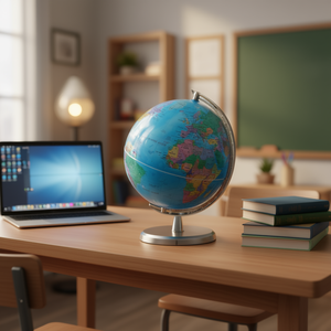 Globo Terráqueo Multicolor de 8 Pulgadas con Base de Metal Resistente, Recurso Didáctico de Geografía para Decoración del Hogar y Educación - Product Image 2