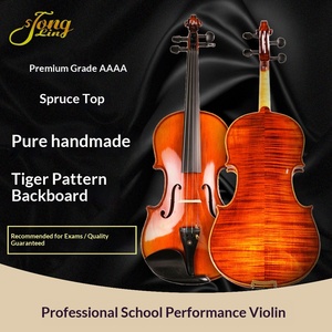 Violon 4/4 complet en érable mat/noir brillant avec touche en ébène, en stock, pour débutants, vente en gros - Product Image 2