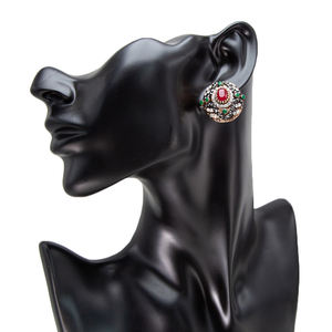 ต่างหูแบบหนีบ รูปทรงวงรี สไตล์วินเทจ ชุบทองคำขาว ประดับด้วยโลหะผสม สำหรับผู้หญิง ของขวัญสุดฮอต พร้อมส่ง - Product Image 4