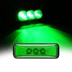 Feu latéral LED 3 LED vert en plastique pour camion et remorque, pour modernisation et mise à niveau - Product Image 1