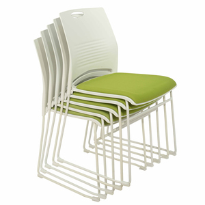 Cheaper Office Folding PP Conference Chairs With Electroplated Leg School Training Chair Durable Plastic Office Chairs