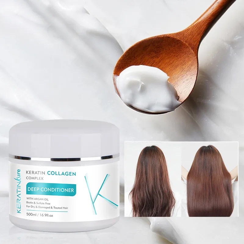 Label privé Soin des cheveux Collagène Bio-Kératine Masque capillaire protéiné nourrissant et adoucissant à la kératine Pour cheveux crépus abîmés