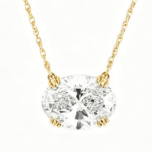 IGI Certified Round Lab Grown Diamond Solitaire Necklace 18K <b>Solid</b> <b>Gold</b> <b>Pendant</b> DEF VVS Custom Jewelry - Product Image 1