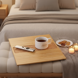 Plateau de canapé pliable en bois naturel grainé, avec base antidérapante renforcée et lattes en bambou robustes, s'adapte aux accoudoirs – Vente en gros - Product Image 6