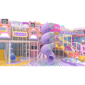 Attrezzature Creative per Parco Giochi al Coperto per Bambini, Area Giochi Commerciale Morbida con Set di Altalene e Scivoli in Plastica - Product Image 4