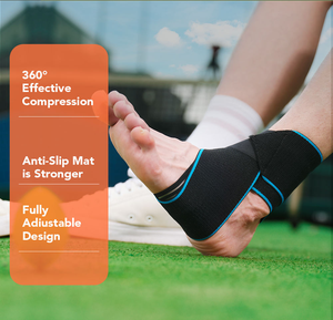 Compresión ajustable Nylon Deportes Wrap Tobillo Soporte Estabilizador Brace para hombres y mujeres Talla única Tobillo Manga - Product Image 3