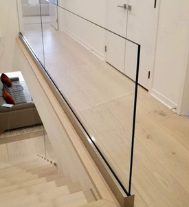 Système de garde-corps en verre en U en aluminium | <span class=keywords><strong>Balustrade</strong></span> d'intérieur en verre trempé pour les bords de <span class=keywords><strong>mezzanine</strong></span> et de loft - Product Image 2