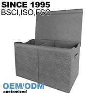 Boîte de rangement pliable, imperméable, écologique, empilable, anti-poussière, en tissu, avec couvercle, grande capacité 85L, pour vêtements, rangement de placard