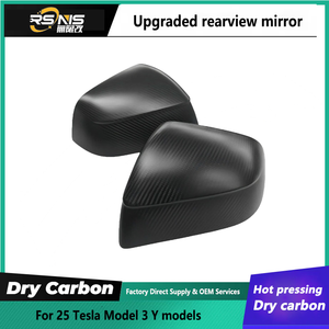 Cubiertas de Espejo Lateral de Fibra de Carbono Seca para Tesla Model 3/Model Y 2014-2024, Tapas de Espejo Retrovisor de 4 Puertas, Kit de Carrocería Exterior - Product Image 5