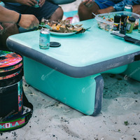 Table gonflable pour l'extérieur Lac Dock Flotteurs Camping Canotage Voyage Familial Résistant à l'eau